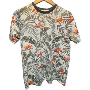 Free Planet mens M Floral Print Tee Shirt